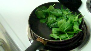 Spinach Cooking breakfast